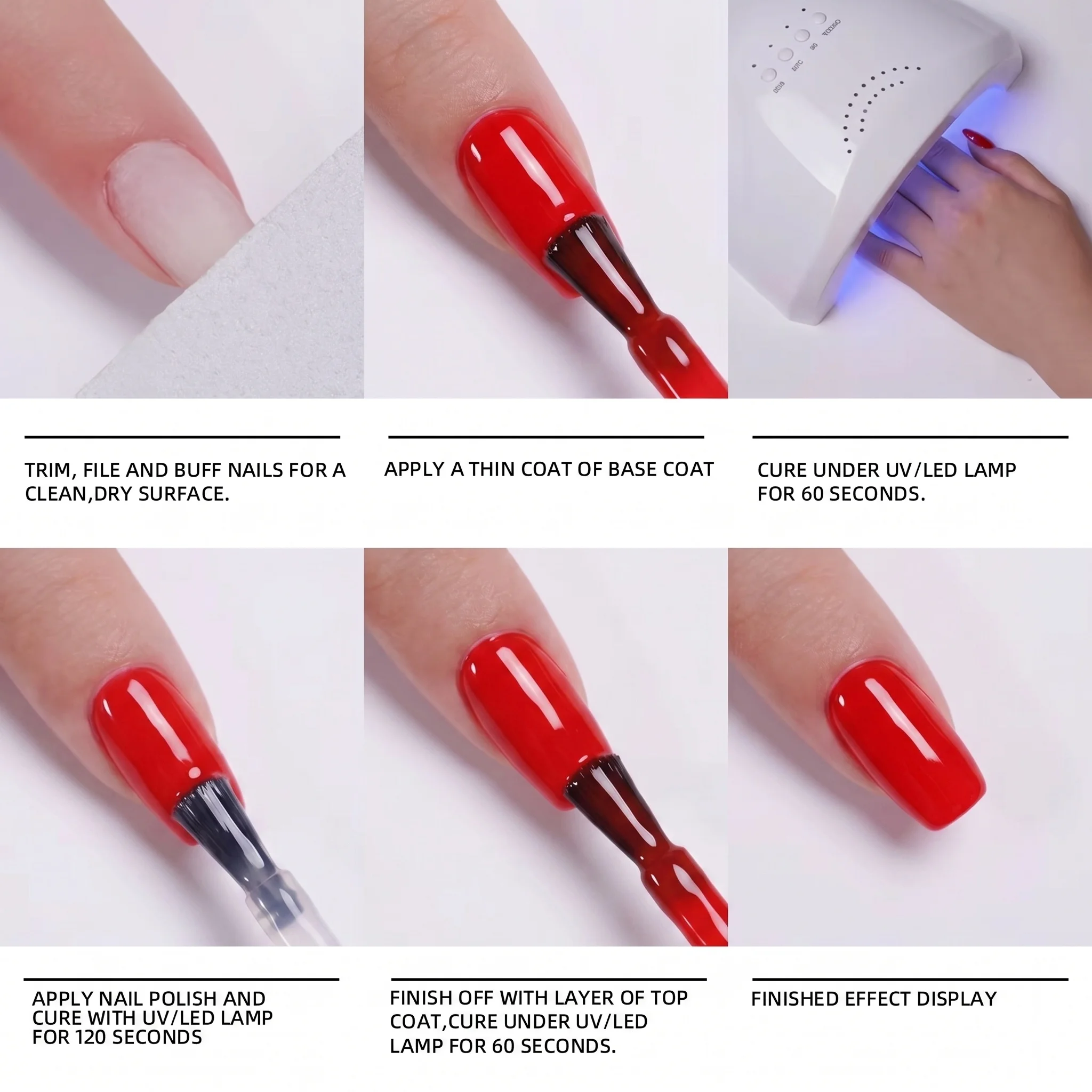 Ein 6er-Pack rotbrauner Gel-Nagellacke, langlebig und einfach aufzutragen, sanft zu den Nägeln, erfordert LED-Aushärtung. – Detail 7