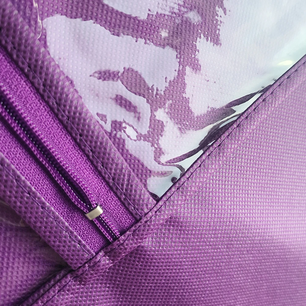 6/3/2/1 個紫不織布防塵かつらキャリアバッグロングヘアエクステンション収納袋プラスチックハンガーかつら包装袋