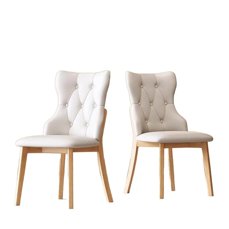 Hotel dining chair creamy light luxury home modern simple chair