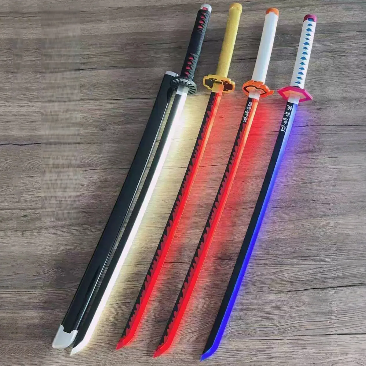 40inch Glow Demon Slayer Katana LED Lightsabre Sword Anime Cosplay Prop Real Japanese Katana Bright Original Samurai Sabre Gift