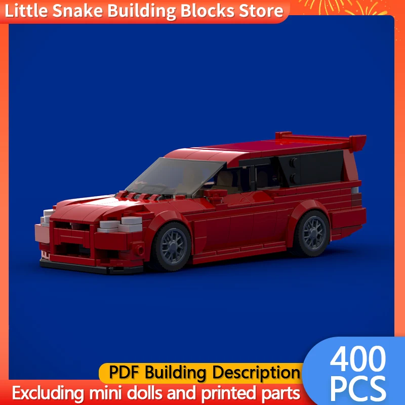 Speed Racing Car Model MOC Building Bricks GT-R R34 Station Wagon Modular Technology Gifts Holiday Assemble Children Toys Suit
