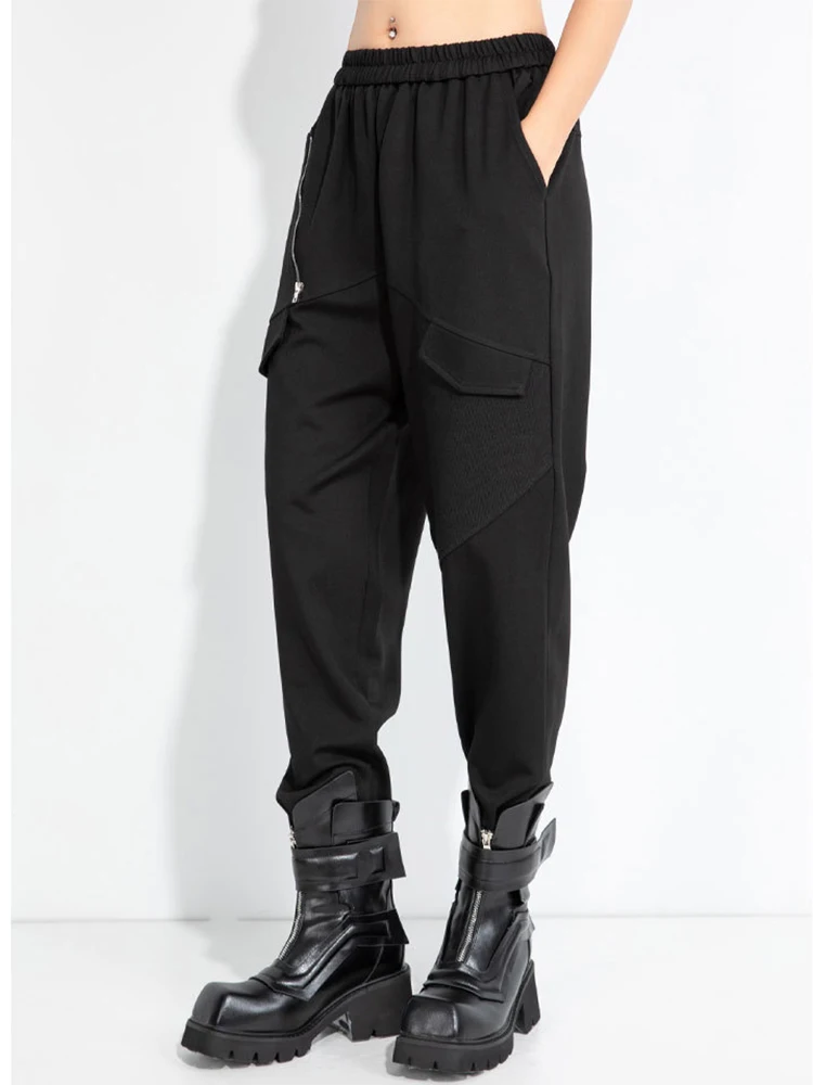 Amax LuluE 2025 otoño moda europea mujeres suelta ocio Vintage Harem pantalones señoras clásico sólido Punk pantalones de cintura elástica