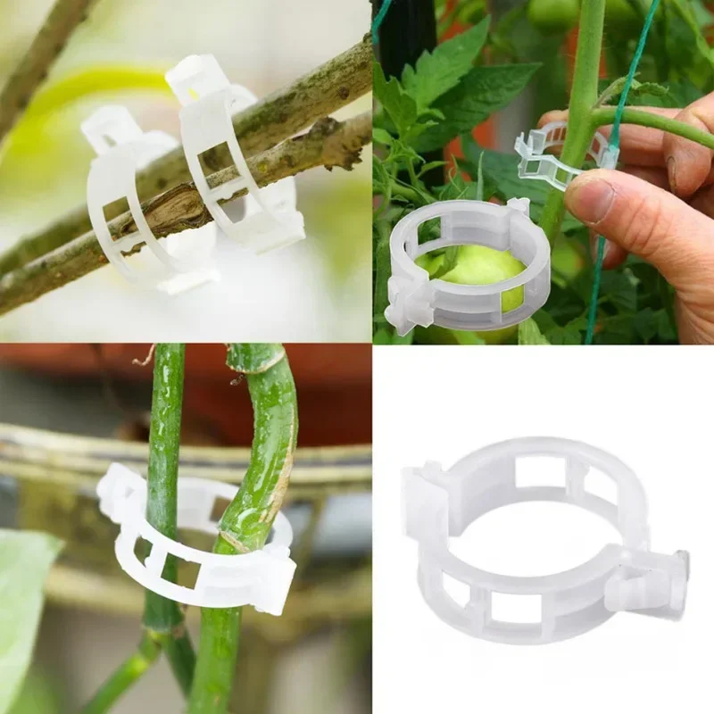 50-200Pcs Plastic Plant Clips Supports for Vegetable Tomato Reusable Protection Grafting Fixing Gardening Tools