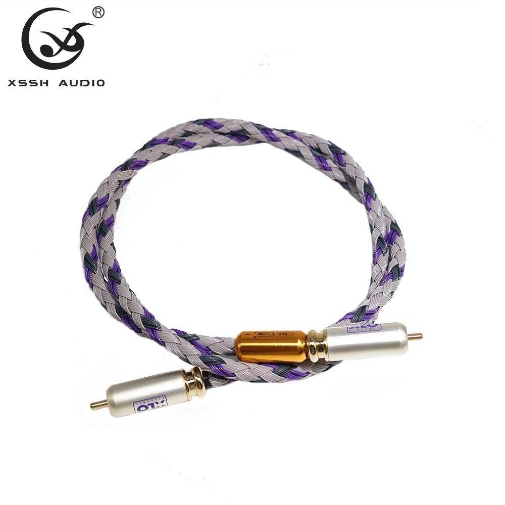 1 Pair Signal Wire Line Cords XSSH HiFi RCA Jack Hi-end XLO Signature3 CD Amplifier Interconnect 2RCA to 2RCA Male Audio Cable