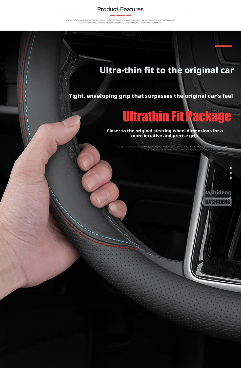 Genuine Leather Car Steering Wheel Cover for Geely Geometry C Monjaro Coolray Tugella GX3 Atlas Emgrand EC7 GC6 GC9 CK EC8 view 5
