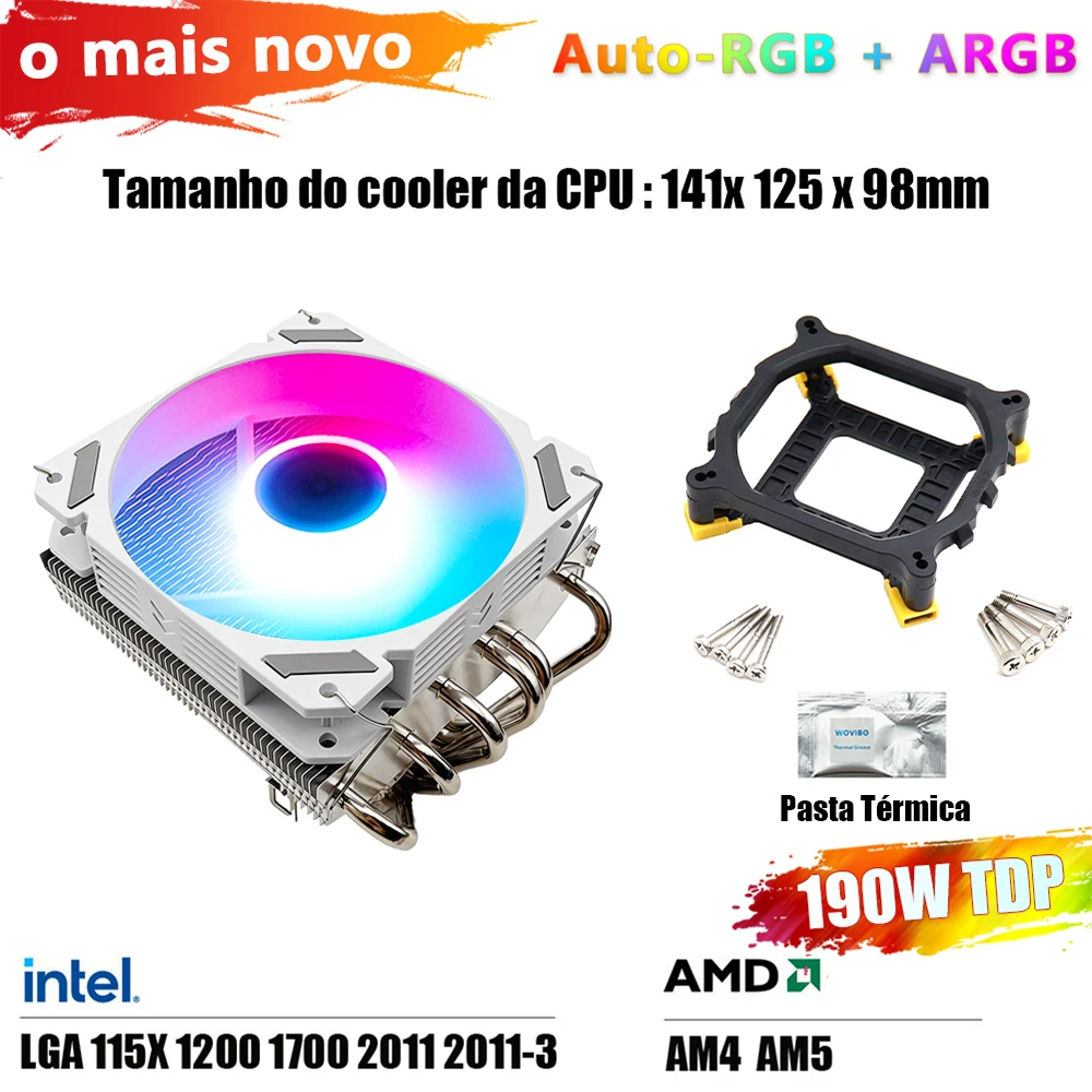 Air Cooler Wovibo LP-6A Nova Versão Branco ARGB