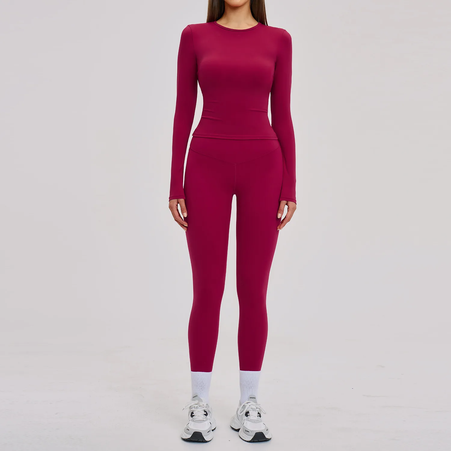 

Women's Tracksuit 2 Piece Yoga Clothes Athletic Wear Pilates Fitness Suit Gym Long Sleeves Workout Push Up Sports Leggings Suit