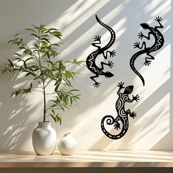 New Metal Gecko Wall Decoration, Metal Wall Art Lizard 3D Wall Silhouette Metal Wall Decor, Bedroom Living Room Decor