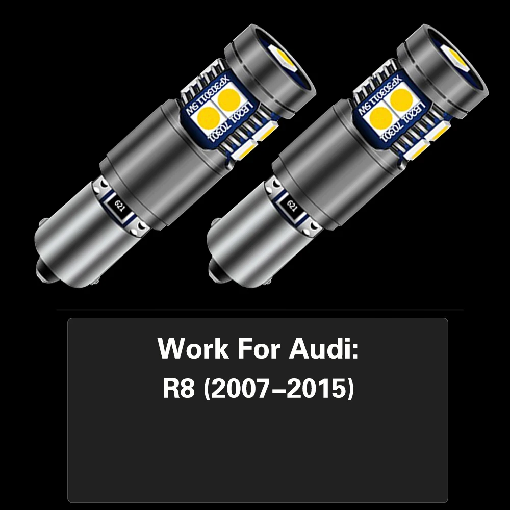 2pcs LED Backup Light Blub Reverse Lamp H21W BAY9S 64136 Canbus No Error For Audi R8 2007-2015