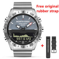 Men Dive Sports Digital watch Mens Watches Military Army Luxury Full Steel Business Waterproof 200m Altimeter Compass NORTH EDGE