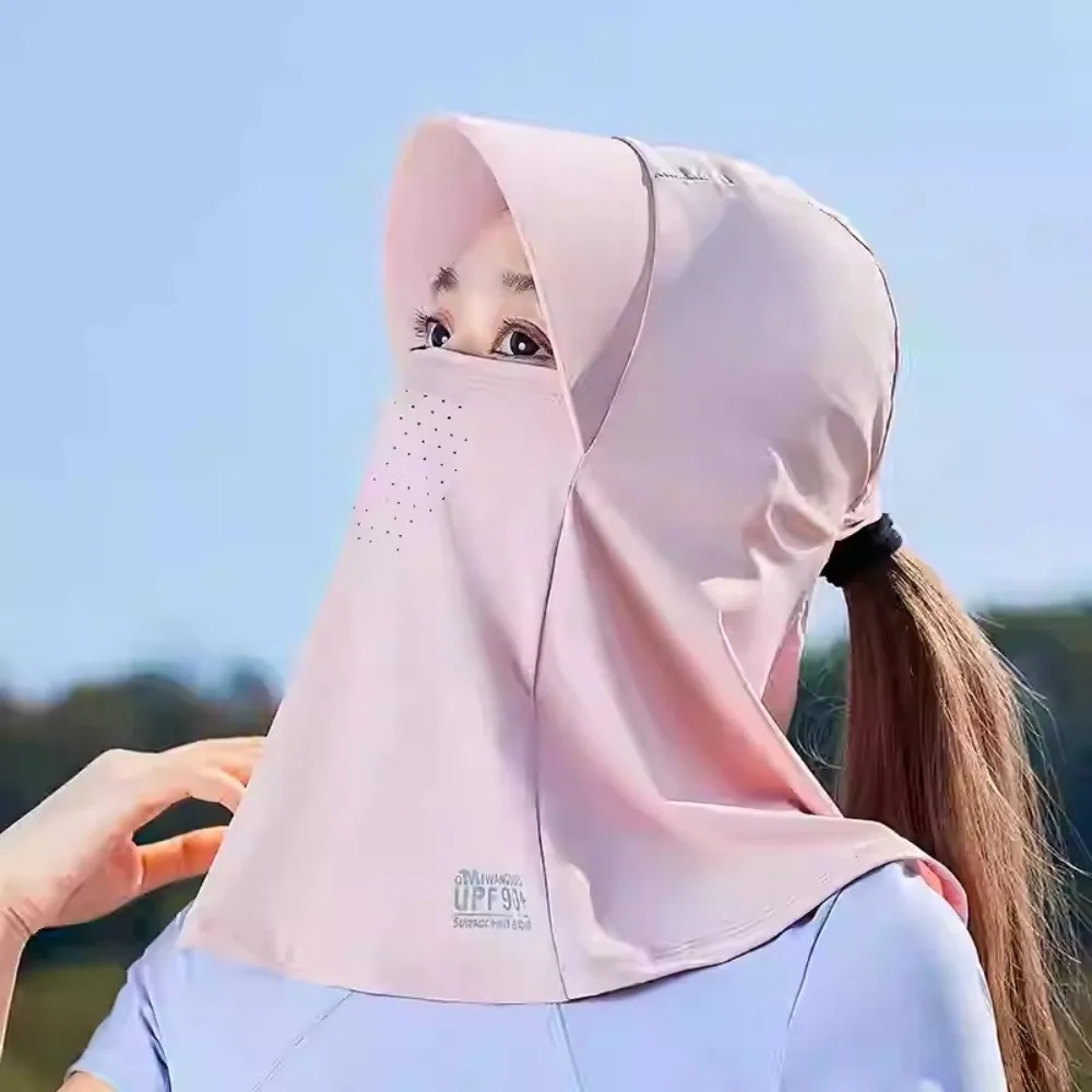 

New Breathable Visor Cap Ice Silk with Shawl Sunscreen Hat Fishing Cycling Cap Summer