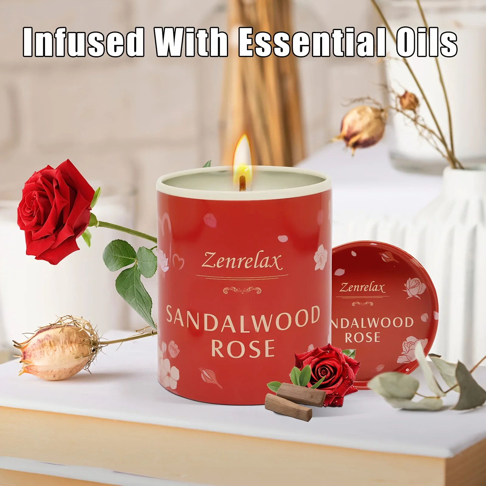شمعة شمع الصويا العطرية تدوم 50 ساعة، هدية عيد الميلاد وعيد الميلاد وعيد الميلاد للنساء في عيد الأم وعيد الحب #6