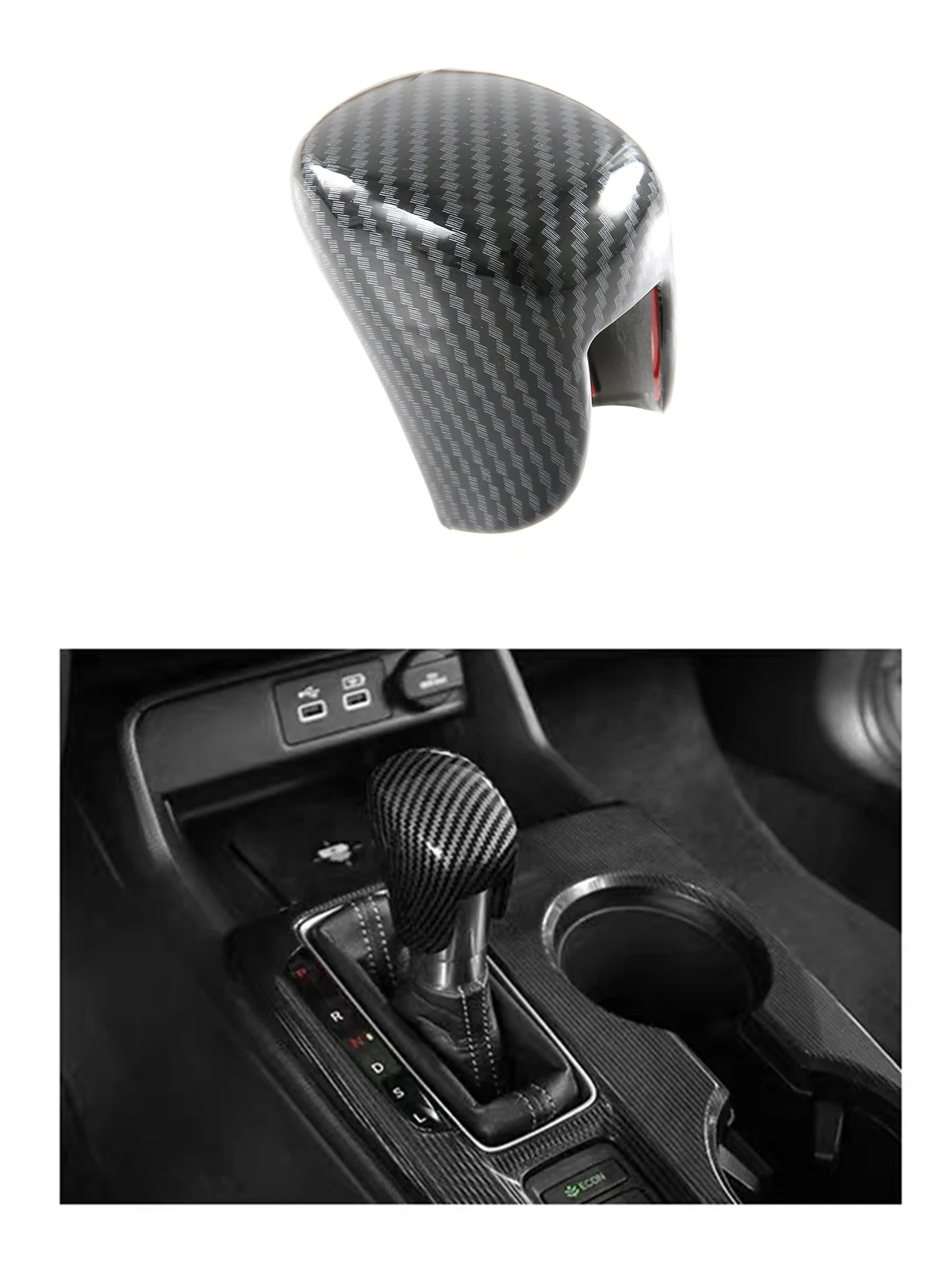 

Carbon fiber ABS gear head decoration is applicable to Honda Civic 11th 2022-2023, used for Accord 2018-2022 auto parts