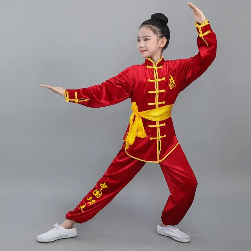2024 new martial arts performance costume unisex thickening tai chi competition clothing chinese tang style wushu training suit image 4