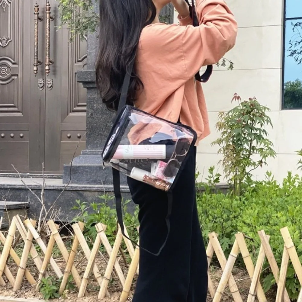 PVC Organizer Clear Backpack Large Capacity Visible Swimming Storage Bags Zipper Ins Style Beach Waterproof Backpack