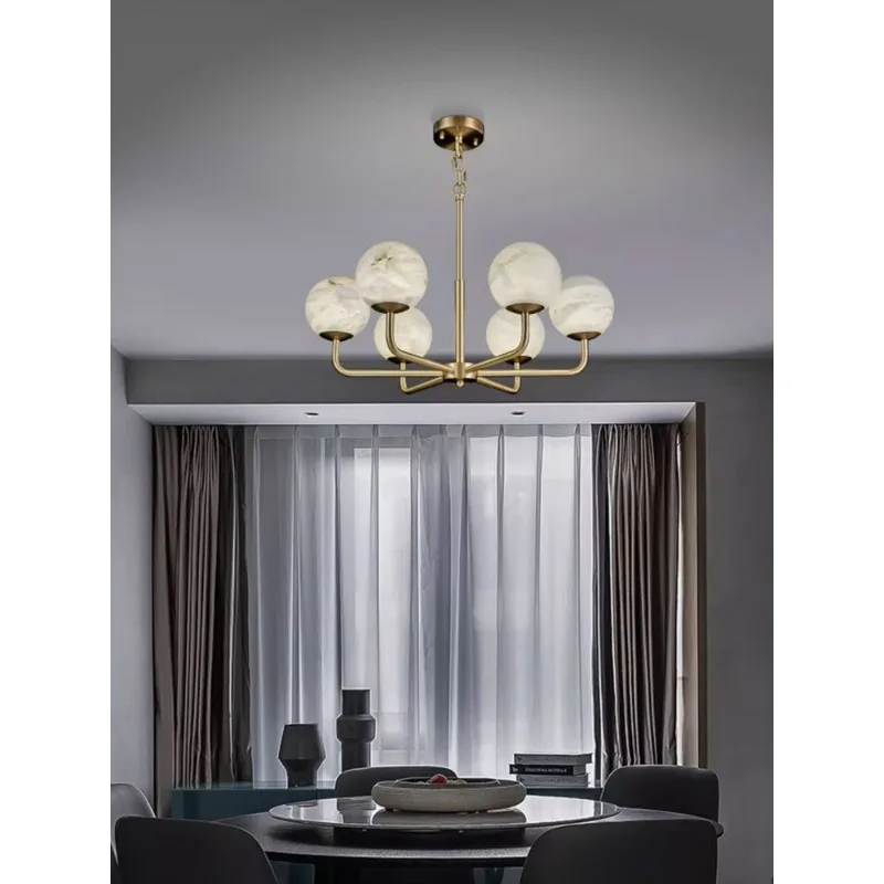 

Nordic living room natural marble lamp modern simple light luxury dining room