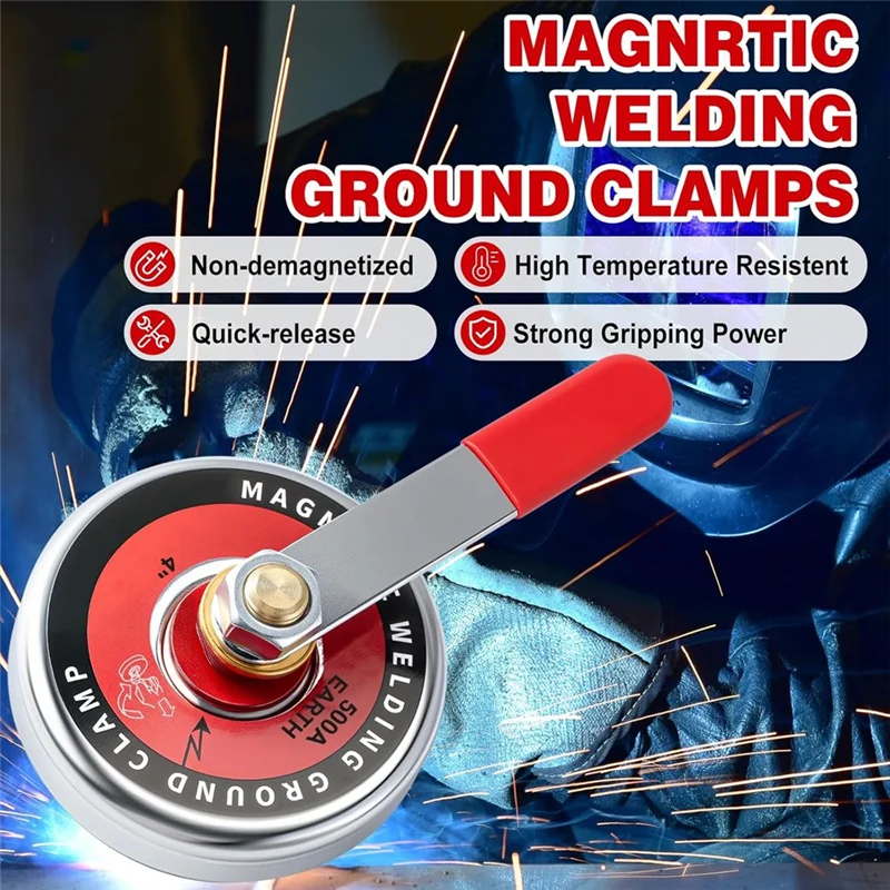 

ABKP-500 Amp Magnetic Welding Grounding Clamp–Strong Quick Release Support Tool For Welding Cutting