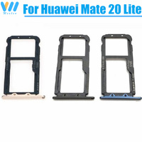 Sim Card Tray Holder For Huawei Maimang 7 SIM Micro Reader Card Slot Adapters  For Huawei Mate 20 Lite Card Socket Repair Parts