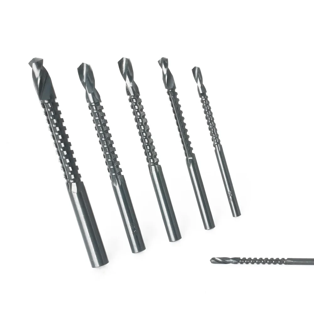 6/3Pcs HSS Twist Drill Bits Set 3-8mm Serrated Grooving Cutting Tap Spiral Saw Wood Metal  Plastic Multifunction Hole Tools