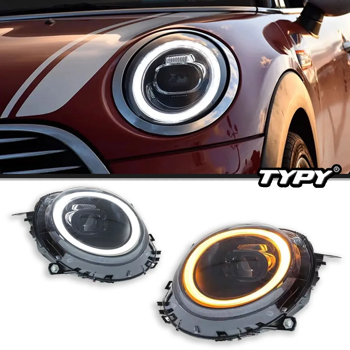 

TYPY Car Headlights For Mini R55 R56 R57 2007-2013 LED Car Lamps Daytime Running Lights Dynamic Turn Signals Car Accessories