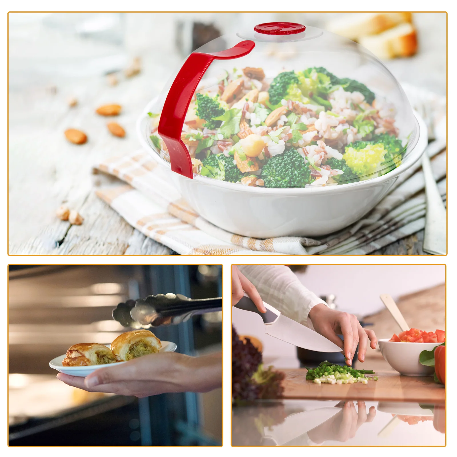 

Clear Microwave Food Cover Plastic Splatter Guard for Plate Heat Resistant Dish Protection Reheating Kitchen Accessory