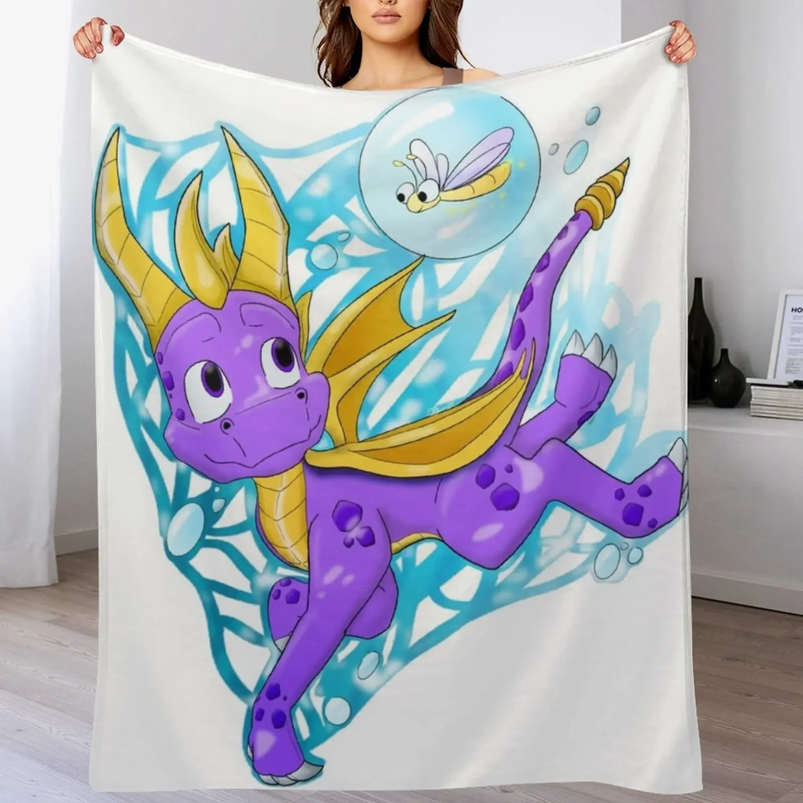 

Swim Spyro Throw Blanket Soft Plush Plaid Large Single Summer Beddings Blankets