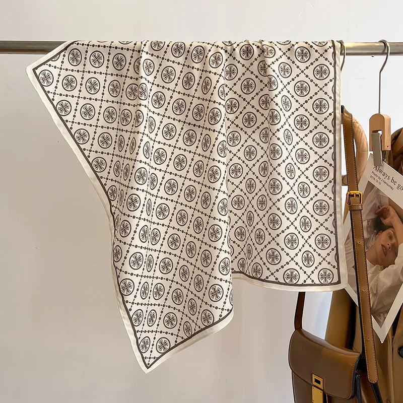 الفاخرة الهندسة طباعة المخملية ساحة الشعر وشاح للنساء لينة رئيس الحجاب مكتب رباطات للرقبة منديل الإناث عقال منديل #4