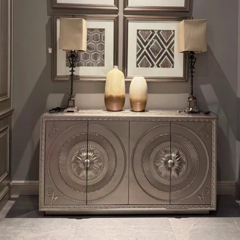 

American gram solid wood porch cabinet Modern simple living room entrance foyer cabinet