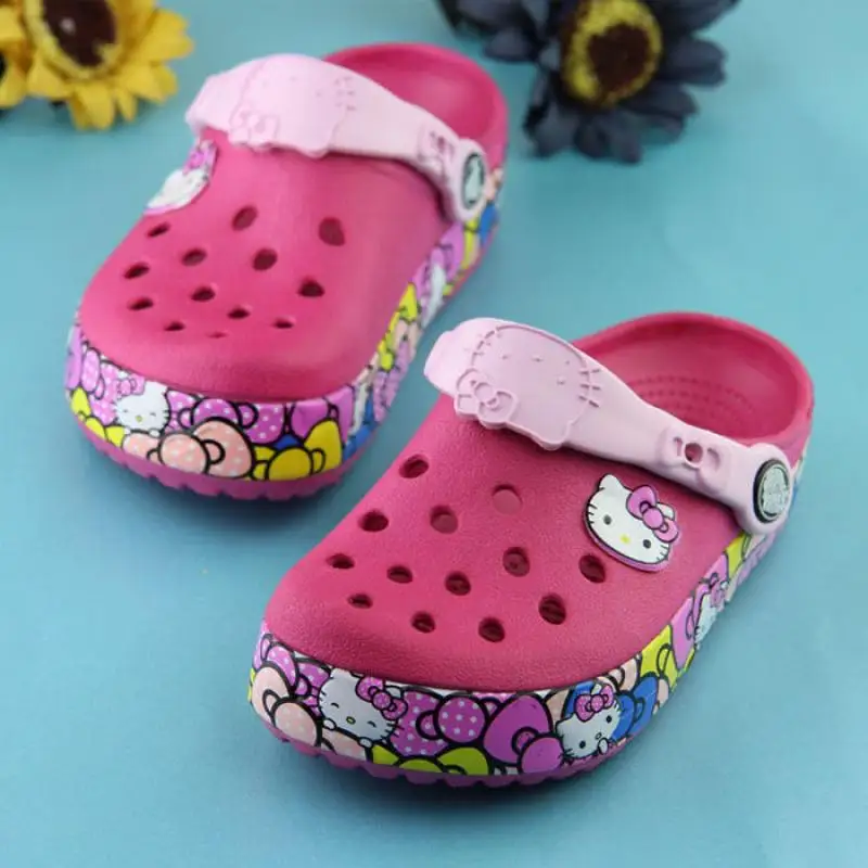

Sanrio Hello Kitty Kuromi Kawaii Garden Shoes Light Weight Slippers Anti Slip Breathable Shower Soft Sole Beach Shoes Summer New