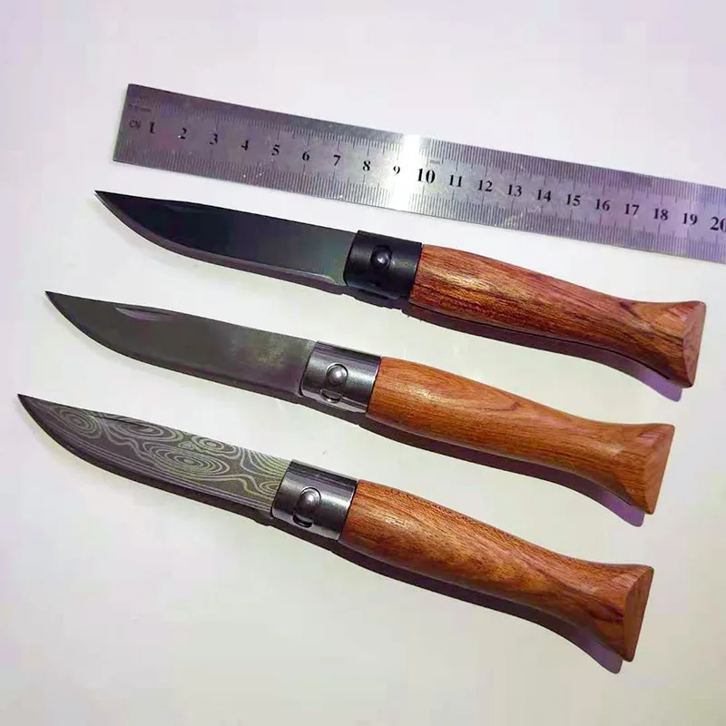 

Hua Li Wood Handle Outdoor Folding High Hardness Wood Handle Exquisite Portable Folding Knife Collection Gift Knife Popular