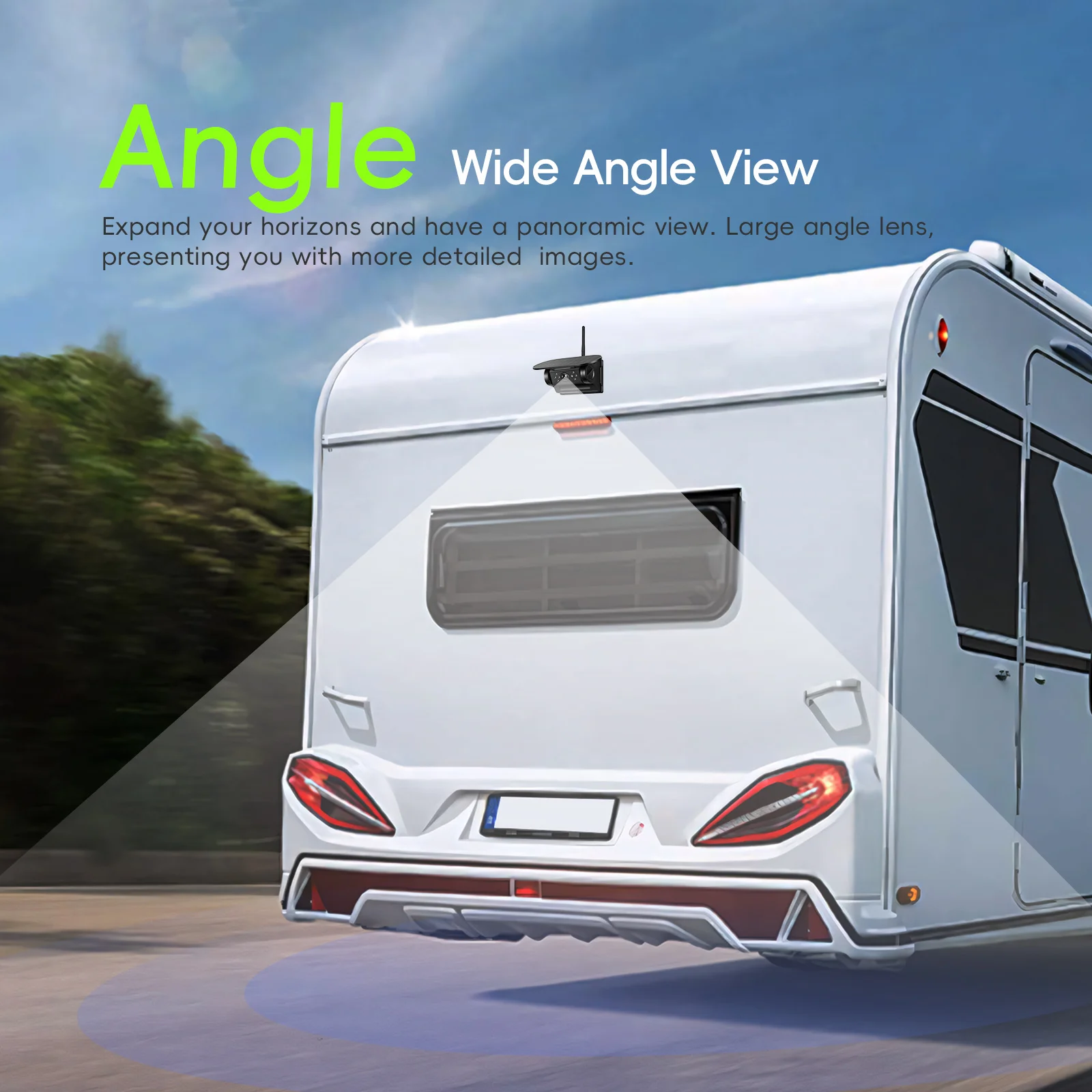 Caméra sans fil WiFi Podofo 720P avec vision nocturne, batterie solaire sans fil WiFi, adaptée aux camping-cars, voitures, camionnettes et plus encore