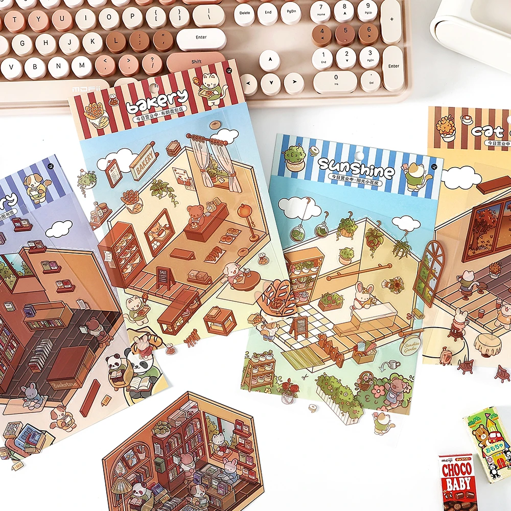 16Packs/Lot Van Vandaag Is Open Serie Retro Bericht Label Huisdier Sticker