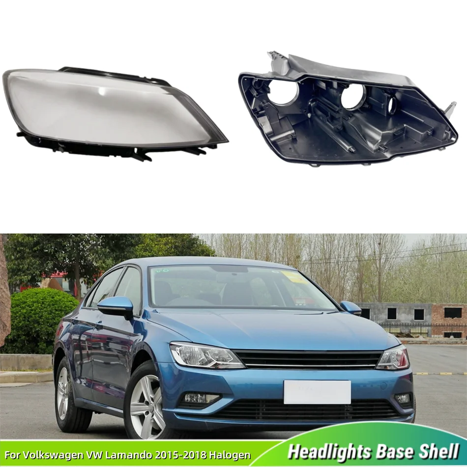 For Volkswagen VW Lamando 2015 2016 2017 2018 Articles Cars Base Head Lamp Shell Rear Housing Lamp Cover Headlight Lights Glass