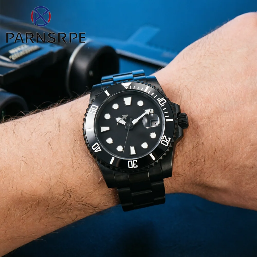 2026 New NH35 Automatic Mechanical Watch for Men Sport Dive 40mm Black PVD Stainless Steel Rotating Bezel Waterproof Date Daily