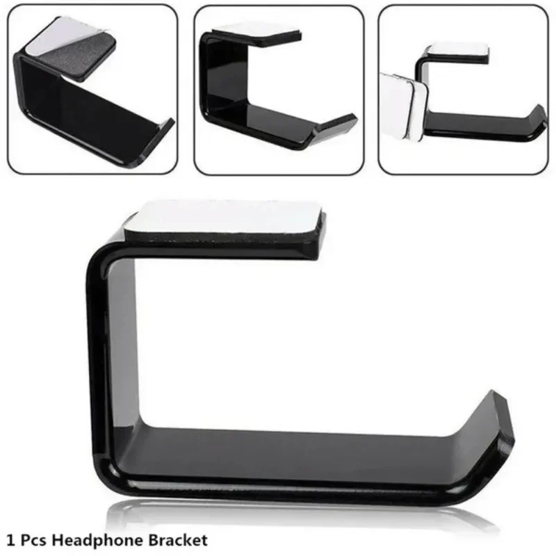 1 Pc Headphone Bracket Under Desk Wall Mounted Headset Holder Earphone Sticky Display Stand