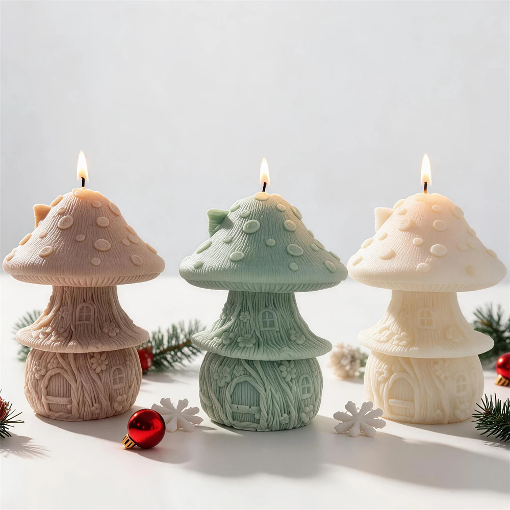 Mushroom Silicone Candle Mold Mushroom Silicone Mold DIY Concrete Plastern Cement Resin Soap Form Home Decor