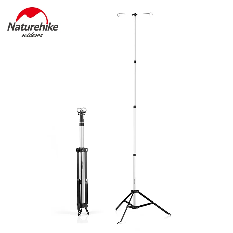 

Naturehike Outdoor Camping Telescopic Pole Picnic Barbecue Camp Triangle Light Stand Bracket Lighting Hanging Lights Stands