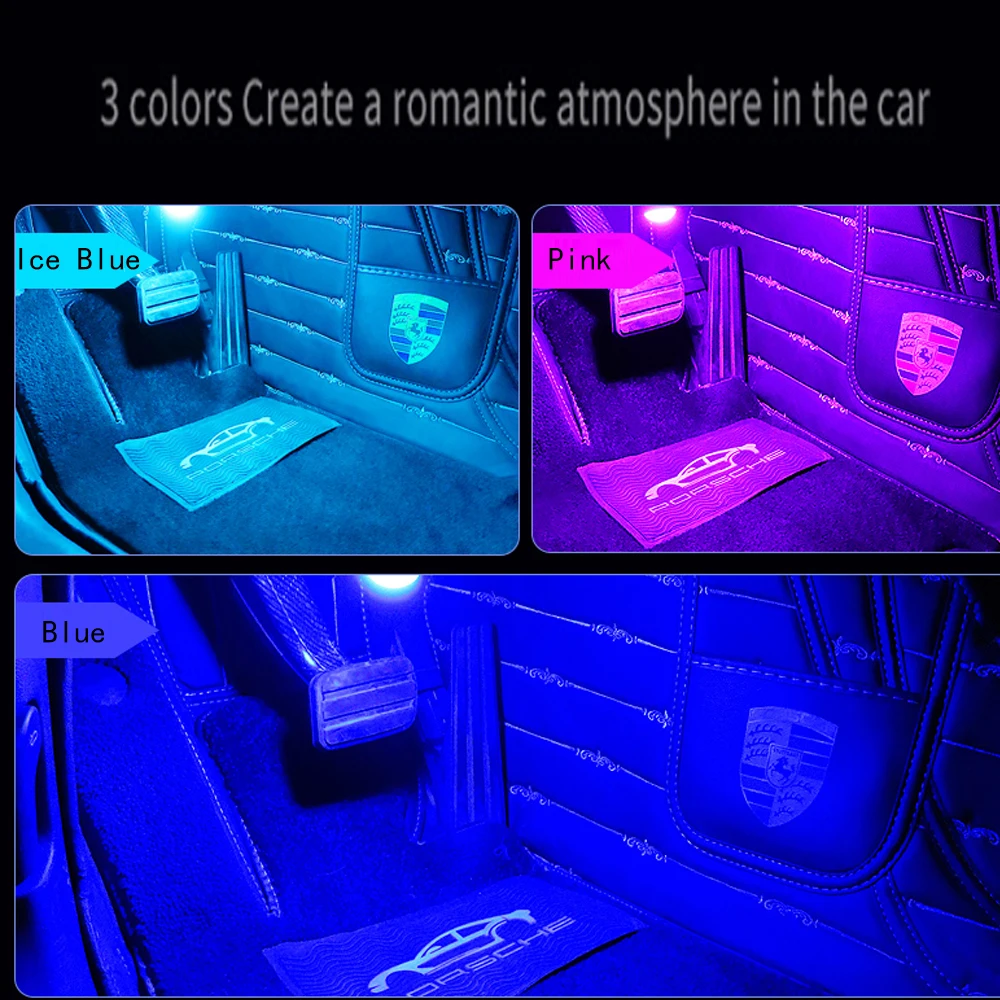 Universal Car Styling Foot Light Backlight Car Interior Decoration Light Car Door Bowl  Low Power Colorful LED Decor Light