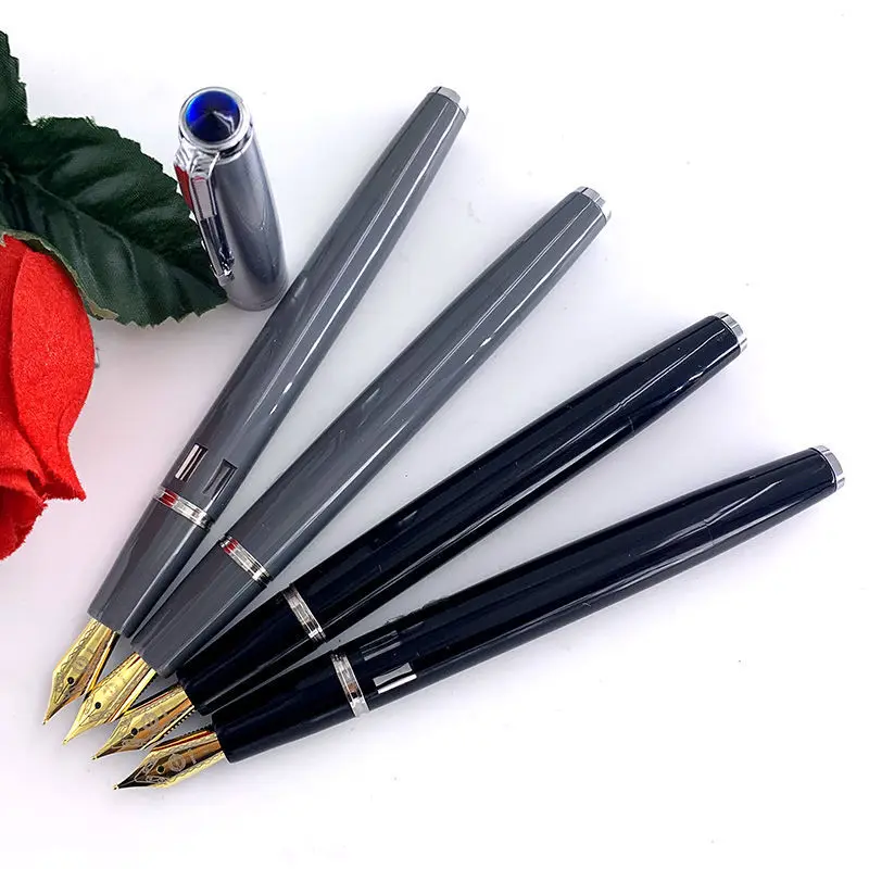 Wingsung 601A/601 Fountain Pen EF F 0.38 0.5MM Nib with Bright Double Beads Blue Iridium High-end Pens Pistons Ink