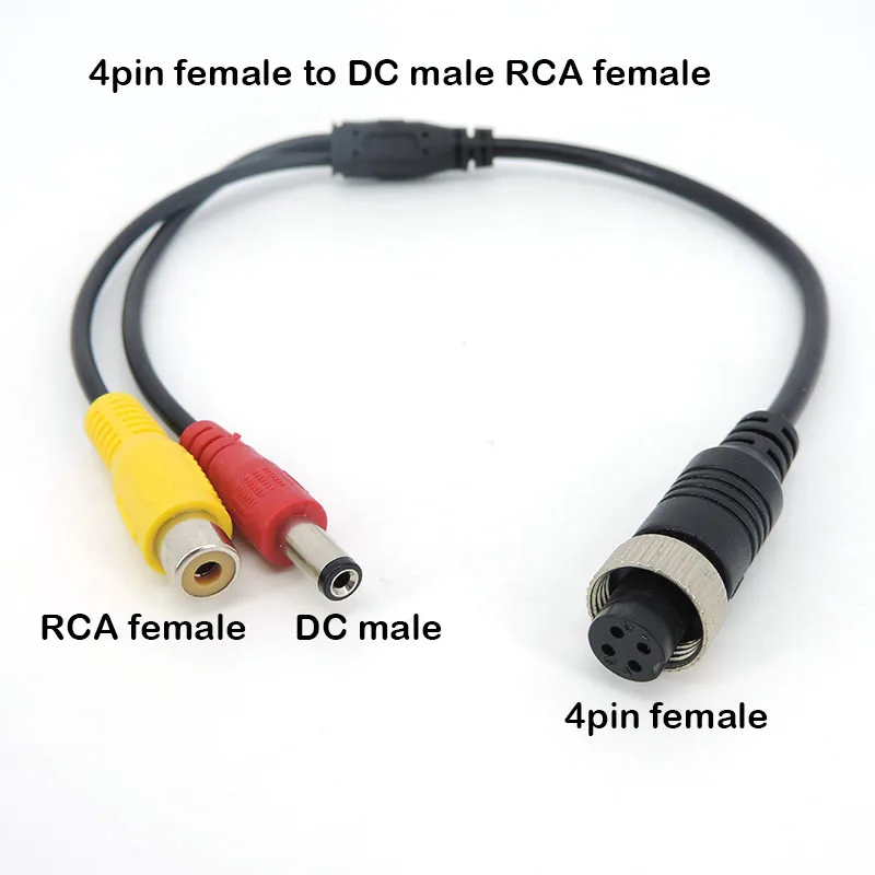 1pcs Aviation Head M12 4Pin male female to BNC DC RCA MALE FEMALE Extension Connector Cable Adapter for CCTV Camera Security