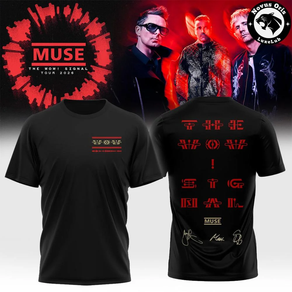 Muse The Wow Signal Tour 2026 Limited Edition T-shirt Summer Men's and Women's Pure Cotton T-shirt Fans' Comfortable, Breathable