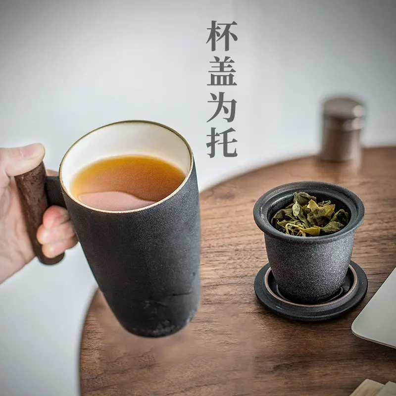 

Чайная кружка с фильтром, керамическая кружка с крышкой, офисная чайная кружка большой вместимости, для домашнего использования.