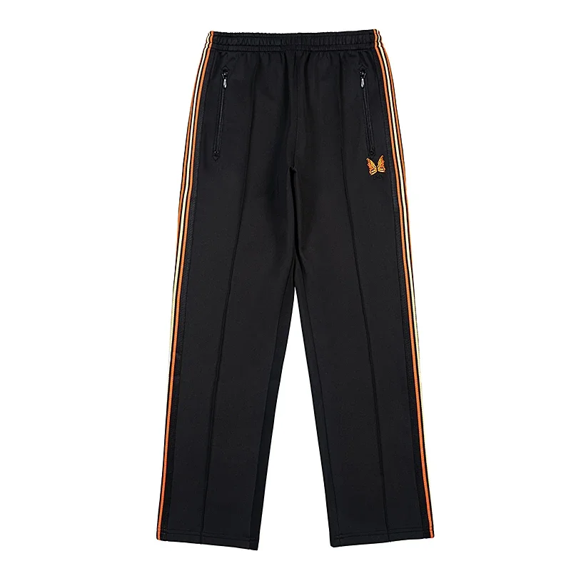 Arrival Butterfly Embroidery Black Oversize Casual Pants Webbing Track Stripe Trousers Zipper Men Women 1:1 Sweatpants