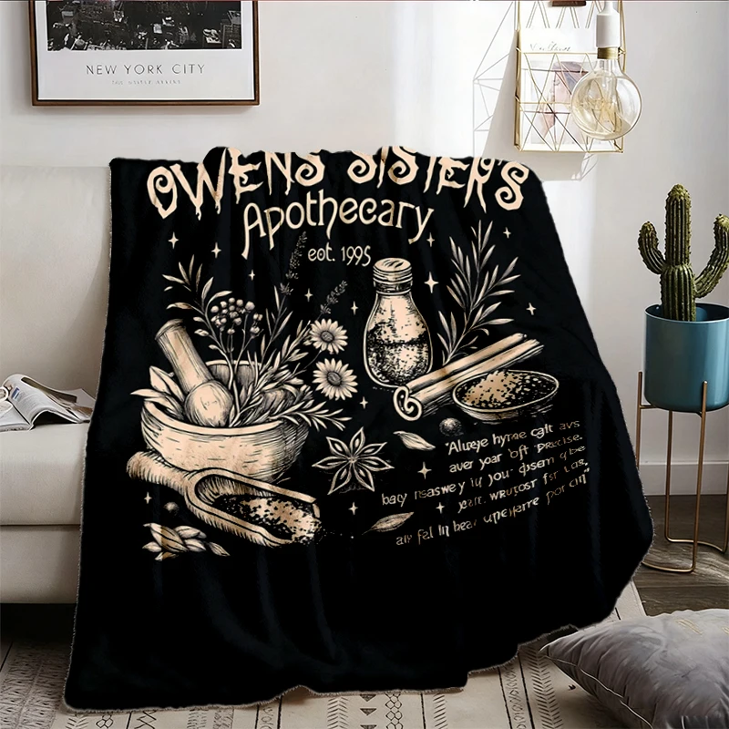 Owens Sisters Flannel Blanket, Salt Rosemary Lavender Love Flannel Blanket, Apothecary Halloween Witch Fan Gift