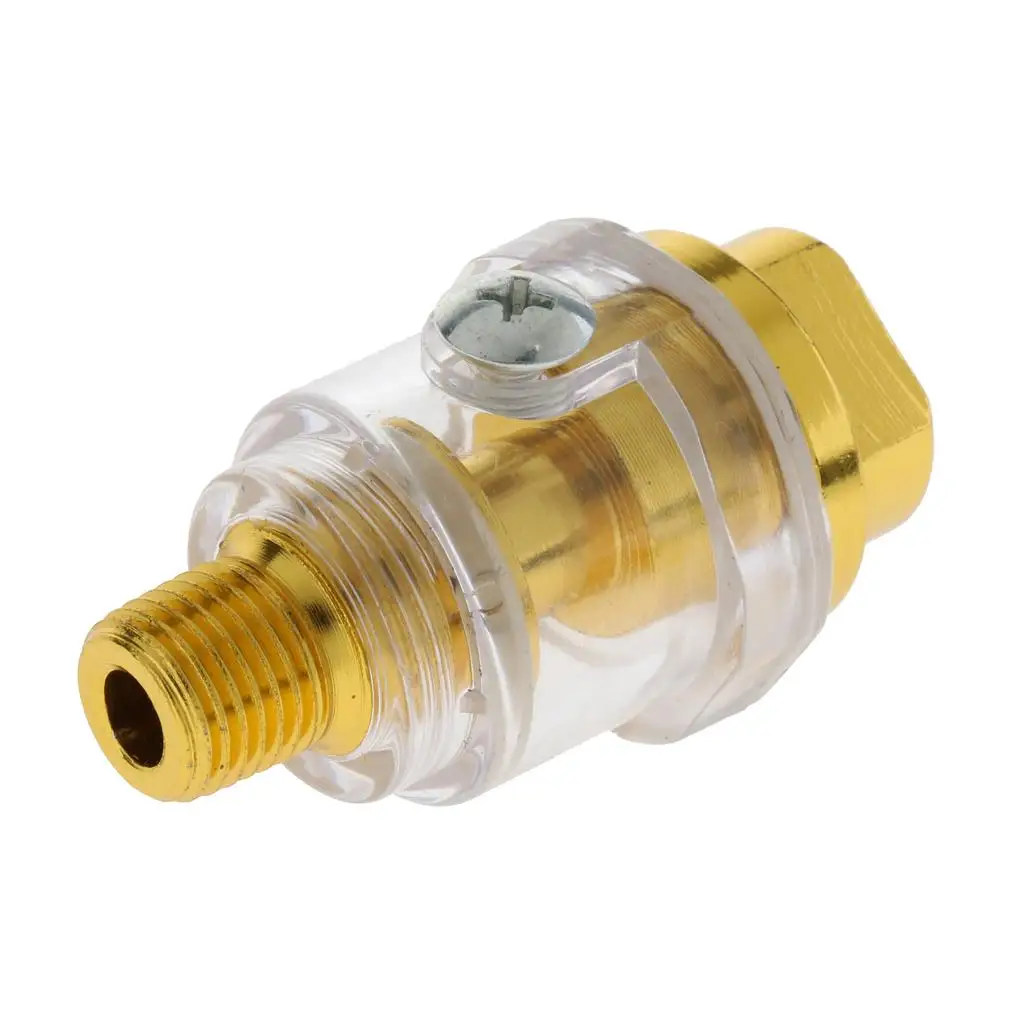 Air Compressor Oiler 1/4 Inch NPT Brass Alloy in Line Oiler for Pneumatic Air Tools Garage Pneumatic Tool Kit