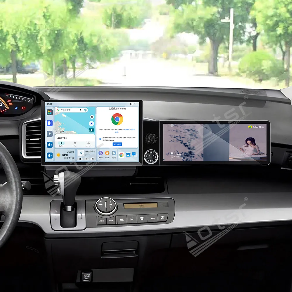Qualcomm Android Radio For Honda N-WGN 2013~2019 Dual Screen GPS Multimedia Navigation Car Stereo Receiver player IPS Head Unit