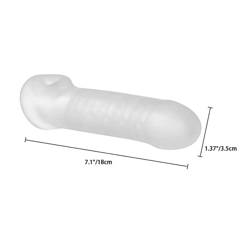 Highly Elasticity Reusable Condoms Penis Sleeve Penis Enlargement Sleeve Delay Ejaculation Adult Toys Sex Toys for Men