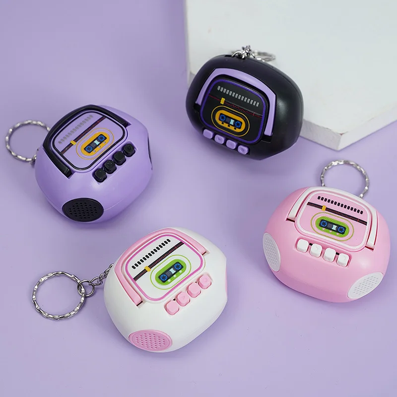 Creative Funny Mini Radio Recorder Music Toys Classical Bag Ornaments Keychain Gift view 4
