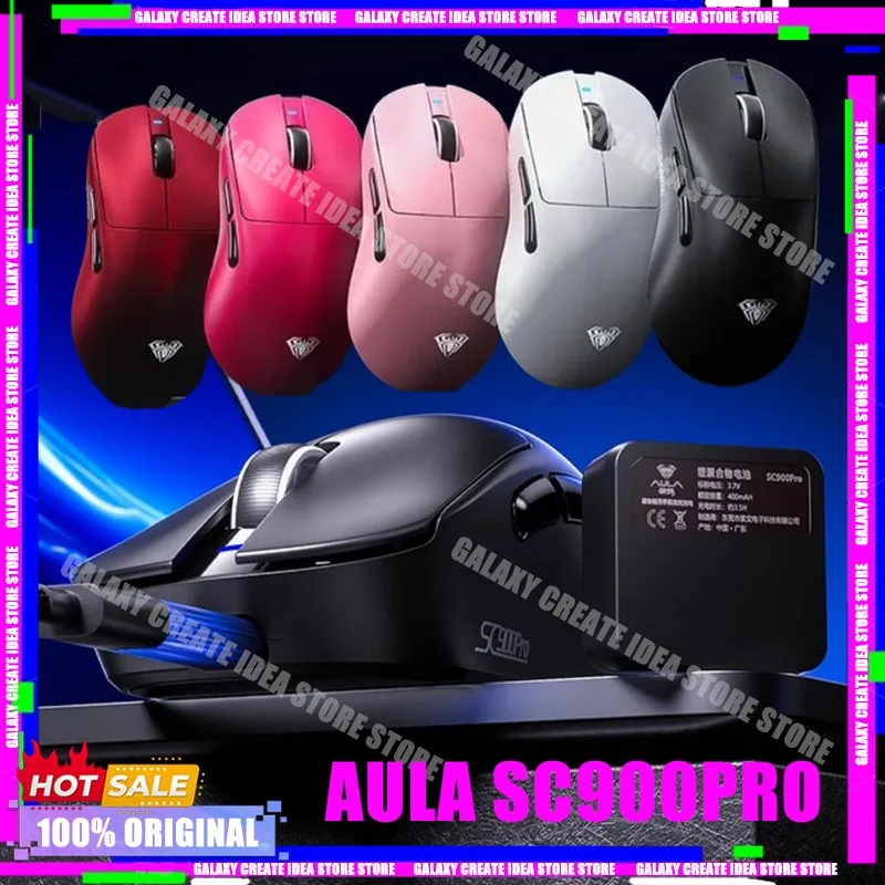 

New AULA SC900 Pro Mouse Paw3395 3Mode Wireless 8000Hz Gaming Mice Battery Detachable Lightweight PC Accessories for FPS Gamer