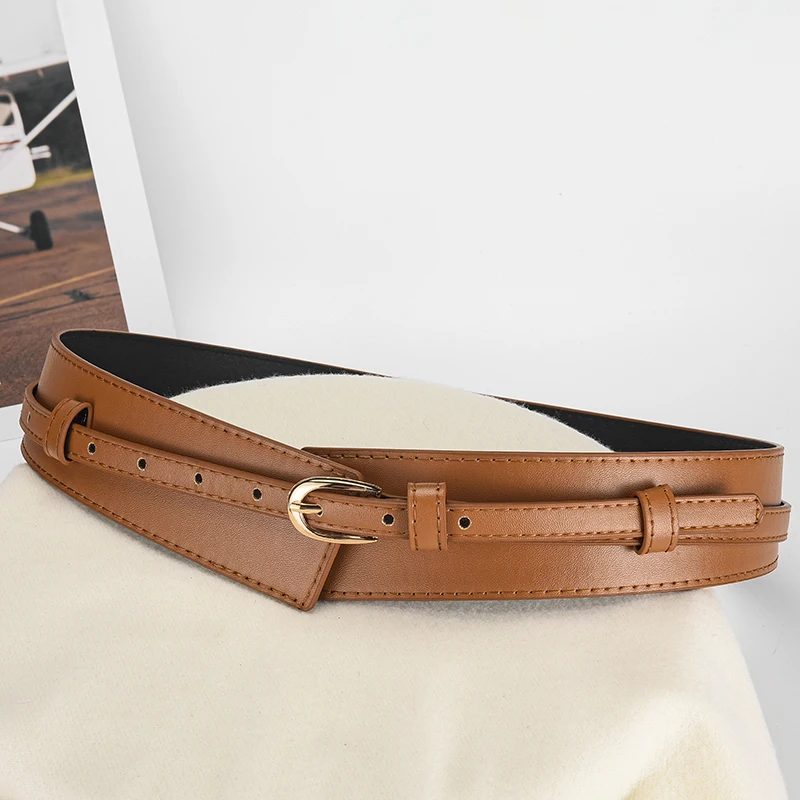 U-förmiger Dornschließe für Damen, abnehmbarer PU-Gürtel, modisch, mit Jeans, weites Bein, Hose, personalisiertes Damen-Taillenzubehör – Detail 5